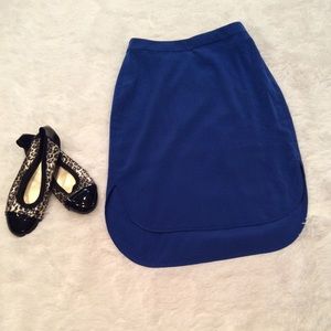 NWOT -Express Royal Blue high low skirt